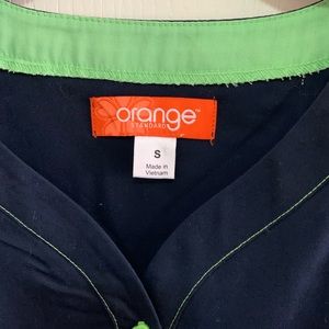 Orange (Koi Brand) Navy Scrub Top